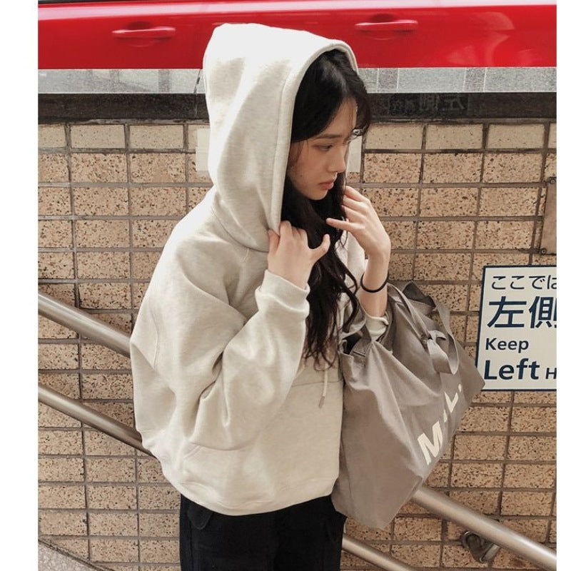 fall outfits women Korean Style 2024 Spring and Autumn New Outdoor Commuter Popular Loose Hooded Top Loose Comfortable Cotton Sweater Women's Fashion