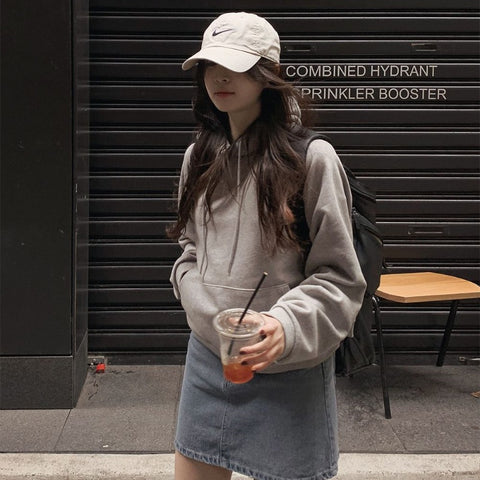 fall outfits women Korean Style 2024 Spring and Autumn New Outdoor Commuter Popular Loose Hooded Top Loose Comfortable Cotton Sweater Women's Fashion