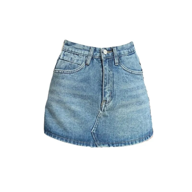 Retro Denim Skirt Women's 2023 Summer New High Waist Slim Skirt Small A Word Bag Hip Skirt Hippie Skirts