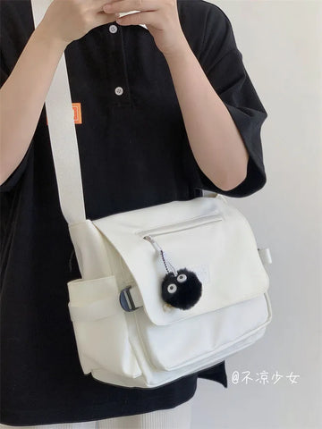 Geumxl Japanese Harajuku Crossbody Bags Women 2023 Preppy Style Patchwork Color Shoulder Bag Collage Student Messenger Bag Handbags