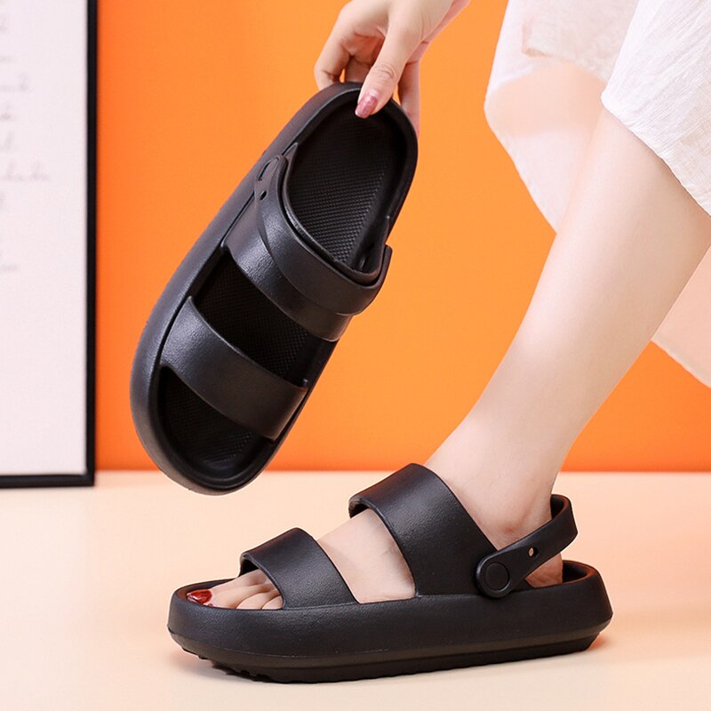 Geumxl Soft Sole Platform Pillow Sandals Women 2023 Summer Beach Non-Slip Cloud Slippers Woman Comfort Thick Bottom Sandalias