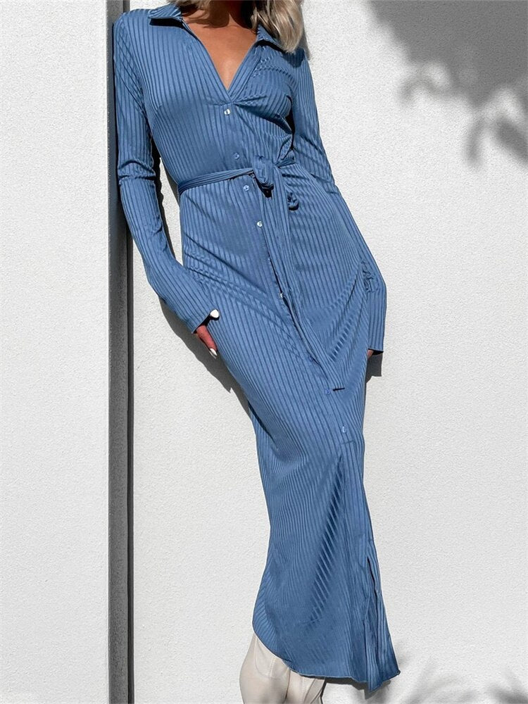Geumxl Elegant Women Long Sleeve Shirt Dress Solid Casual Buttons Up Party Dress Beach Cocktail Club Vestido Streetwear 2023