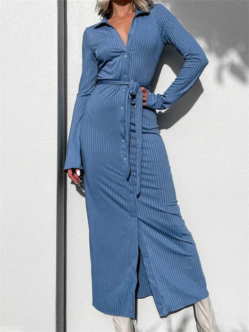 Geumxl Elegant Women Long Sleeve Shirt Dress Solid Casual Buttons Up Party Dress Beach Cocktail Club Vestido Streetwear 2023
