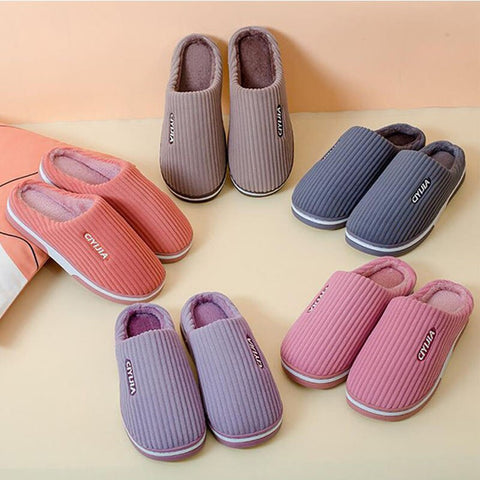 New men's autumn and winter cotton slippers home indoor men and women couples thickened non-slip warm thick bottom cotton drag w
