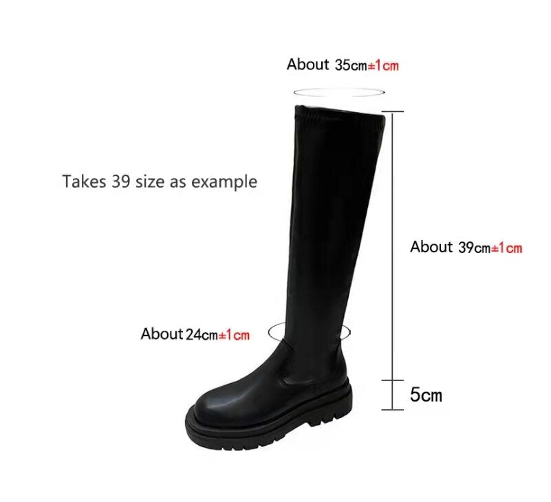 Thanksgiving Day Gift Geumxl 2022 Winter Brand New Female Platform Thigh High Boots Fashion Slim Chunky Heels Over The Knee Boots Women Party Shoes Woman