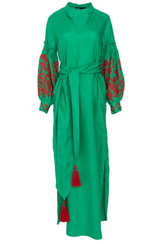 Maxi Dress Lantern Sleeve Elegant Chic Dress Cotton Gothic Dresses New Women's Embroidery Split Elegant Dress Vestidos De Fiesta
