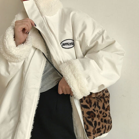 Teddy Fur Coat  Women Fleece Jackets Winter Jacket Faux Lambs Fur Kawaii Coat Korean Students Original Ukraine Parkas Plus Size