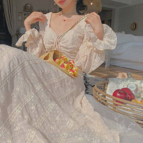 Geumxl Vintage Fairy Dress Women Elegant Designer Chiffon Dress Long Sleeve French Party Midi Dress Casual Women's Clothing Spring 2022