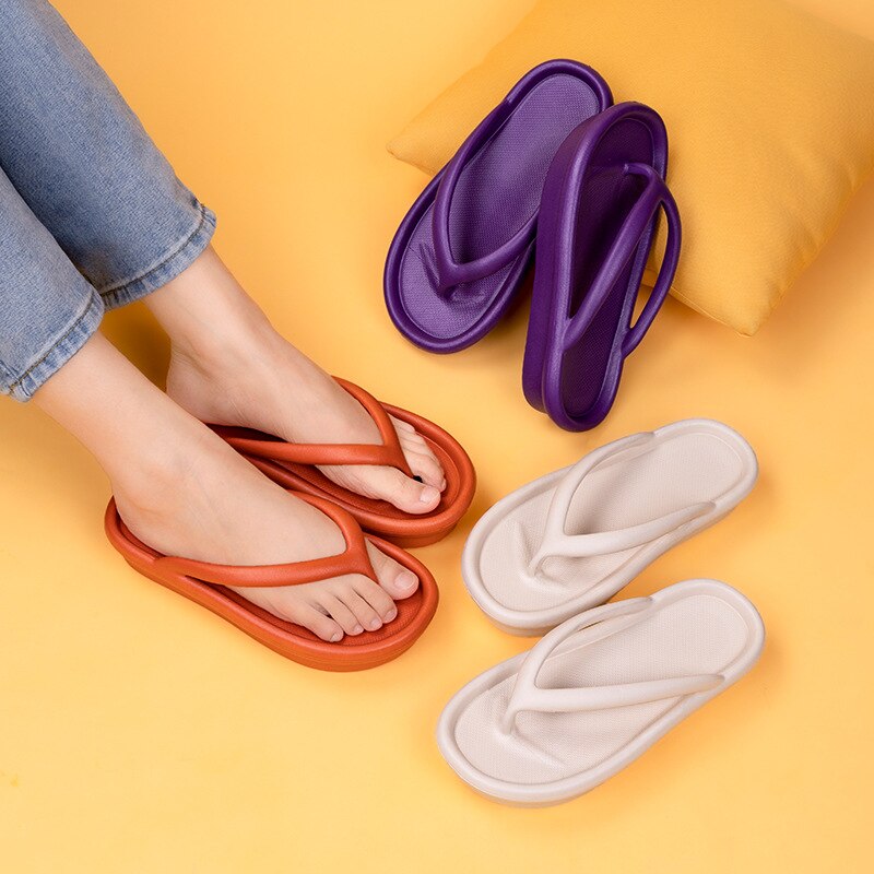 Geumxl 2022 Summer Ladies Beach Flip-Flops Slipper Concise Leisure Outdoor Fashion Thickness Sole Slippers And Sandals For Men
