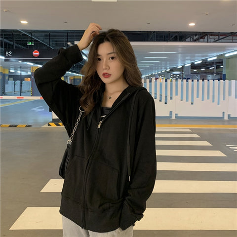 Geumxl Plus Size Hoodies Women Harajuku Streetwear Kawaii Oversized Zip Up Sweatshirt Clothing Korean Style Long Sleeve Tops 2023 New