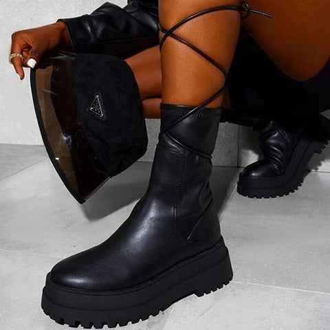 Thanksgiving Day Gift Geumxl Autumn And Winter New Women's Ankle Boots PU Thick-Soled Fashion Women's Boots Patent Leather Zipper Casual Women's Short Boots