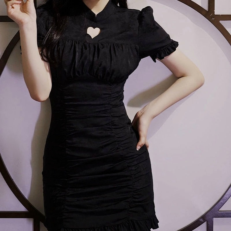 Geumxl Black Vintage Dress Women French Bodycon Designer Elegant Mini Dress Female Korean Gothic Beach Party Sexy Dress Summer 2022