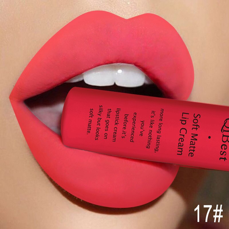 Geumxl Brand 34 Colors Lip Gloss Long Lasting Red Lips Matte Lipstick Liquid Lip Tint Cosmetic Nude Velvet Lipstick Matte Lip Makeup