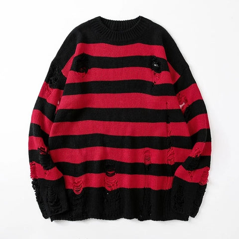 Geumxl Striped Sweater Women Oversized Knitted Sweater Pullovers Ladies Fashion High Street Tops Female Streetwear Long Sleeve Jumpers
