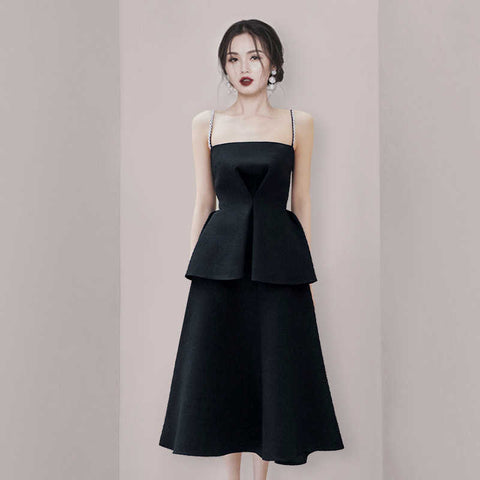 Geumxl Woman Dress Suit Chain Sling Solid Sleeveless Strapless + High Waist Skirt Vintage Elegant Fashion 2023 New Summer 15XM032