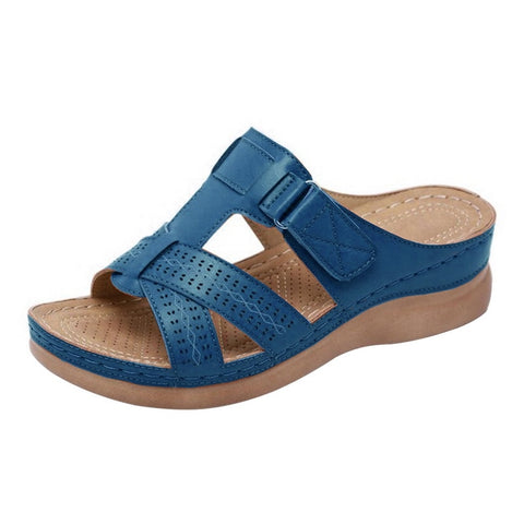 Geumxl VIP Women Flat Sandals Buckle 2023 Summer Ladies Slides Comfortable Home Beach Slip On Wedges Shoes  Plus Female Slippers