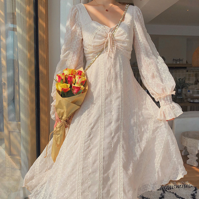 Geumxl Vintage Fairy Dress Women Elegant Designer Chiffon Dress Long Sleeve French Party Midi Dress Casual Women's Clothing Autumn 2022