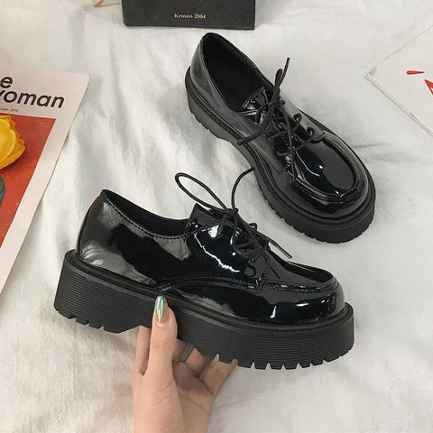 Geumxl- Japanese School Uniform Jk Student Shoes Girls Women Kawaii Lolita Soft Sister Round Toe Platform Low Heel Shoes Mary Jane Shoes