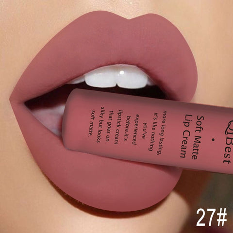 Geumxl Brand 34 Colors Lip Gloss Long Lasting Red Lips Matte Lipstick Liquid Lip Tint Cosmetic Nude Velvet Lipstick Matte Lip Makeup