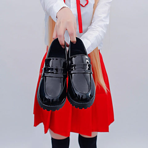 Geumxl Cute Lolita Girl Women Maid Shoes Round Toe Lolita Shoes Japanese JK High School Uniform Kawaii Anime Cosplay Low Heel Shoes