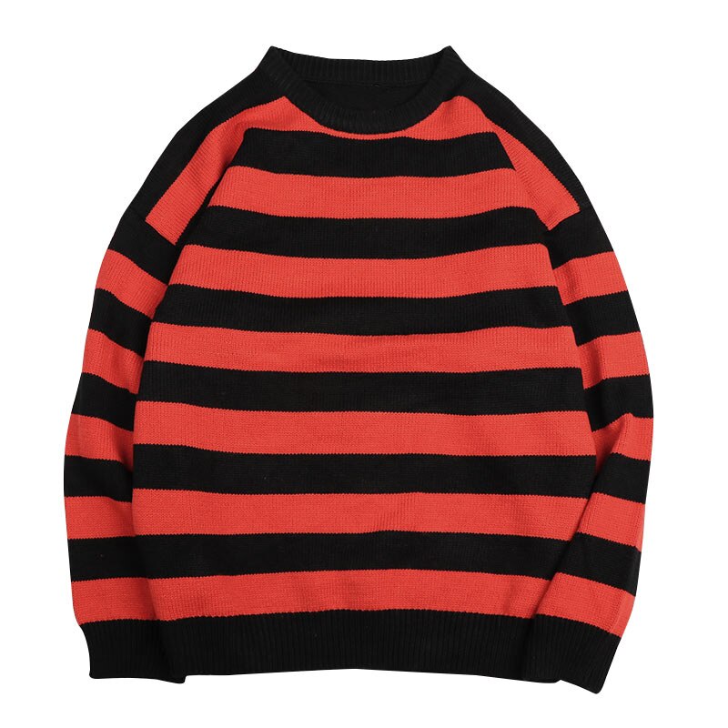 Geumxl Christmas Gift Autumn Winter Knitted Black Striped Sweater Women Casual Oversized Pullovers Sweaters Loose Warm Thick Streetwear Teen Knitwear