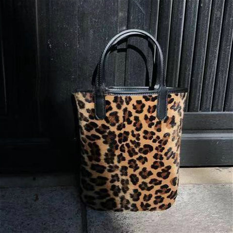 Geumxl Vintage Leopard Pattern Women Small Shoulder Bag Fashion Plush Ladies Purse Handbags Portable Female Daily Messenger Bags