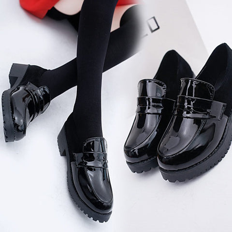 Geumxl Cute Lolita Girl Women Maid Shoes Round Toe Lolita Shoes Japanese JK High School Uniform Kawaii Anime Cosplay Low Heel Shoes