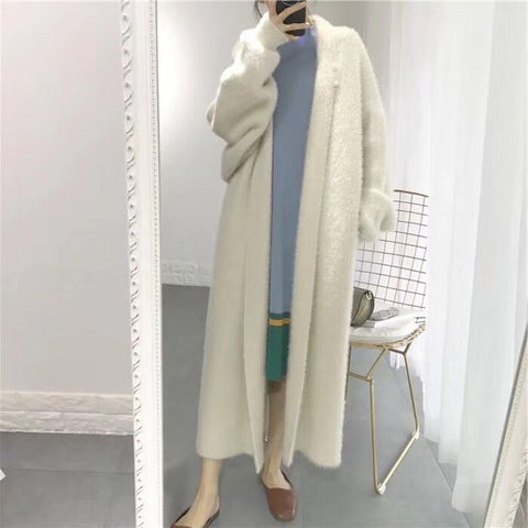 Geumxl Women Summer  New Fashion Long Cardigan Women 2023 Autumn And Winter Mohair Loose Knit Sweater Female Casual Oversized Jacket Coat