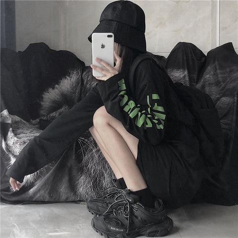 Geumxl Women Tshirts Casual Long-Sleeve Lion Streetwear Harajuku Tops Tee Vintage Large Size Punk  Para Cat Black Camisas