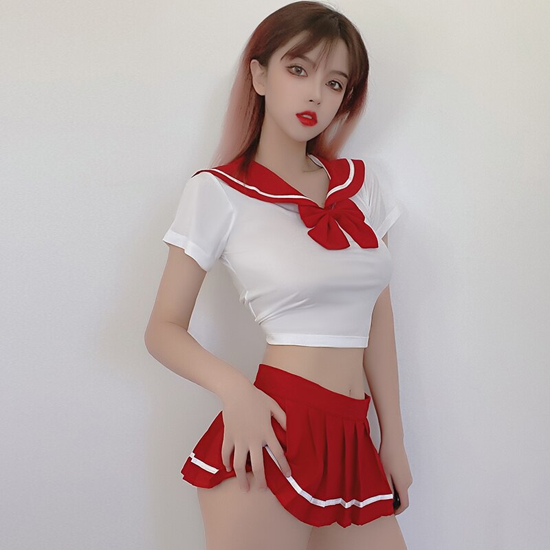 Geumxl  2022 Sexy Schoolgirl Costume Kawaii Lingerie Roleplay Erotic Cosplay Outfit Student Uniform Mini Skirt for Sex Naughty Girl