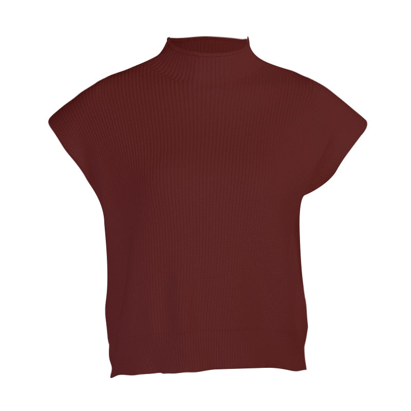 Sweater Knitted Vest Turtleneck Elegant Pullover Autumn Soft Loose Vintage Sweater Women 2023 Casual Streetwear Vest