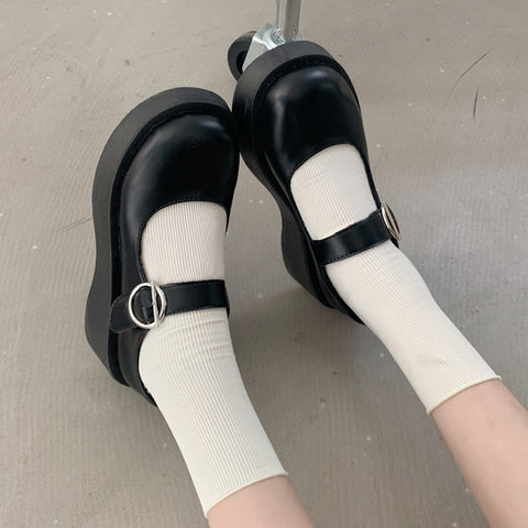 Geumxl- Mary Jane Shoes Platform School Student Shoes College Girl Student Sweet Lolita JK Uniform Shoes Low Heel Women Lolita Sneakers