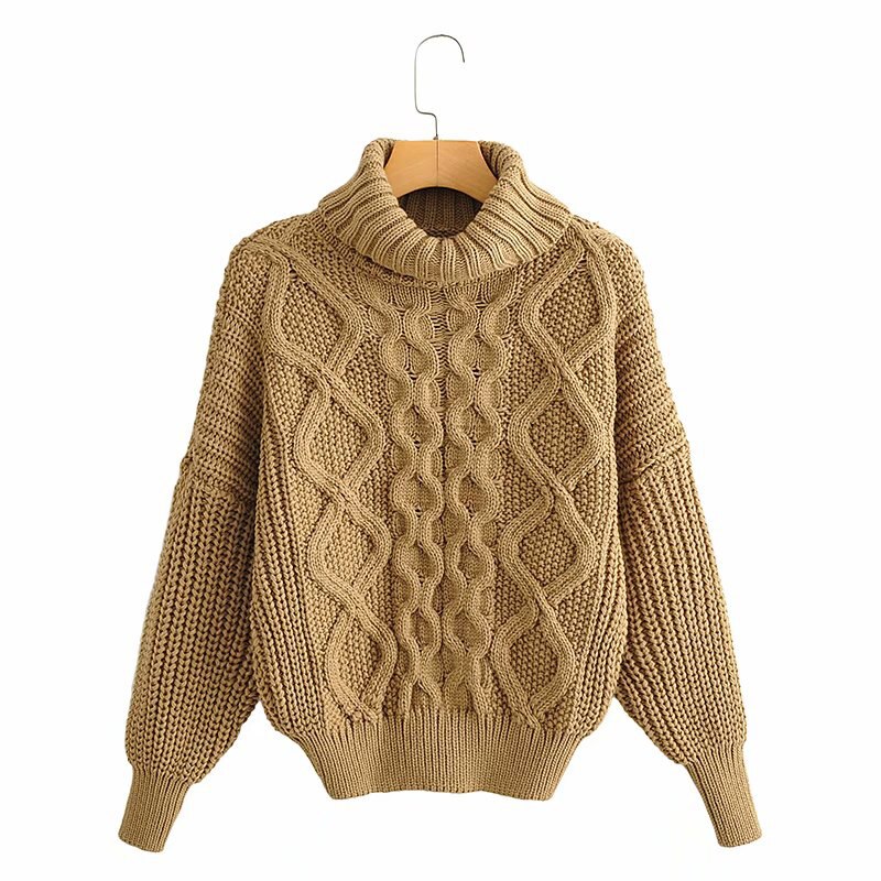 Geumxl 2022 Thick Needle Twist Sweater Women Korean Vintage Cashmere Knitted Pullover Winter Turtle Neck Lazy Oaf Female Clothing