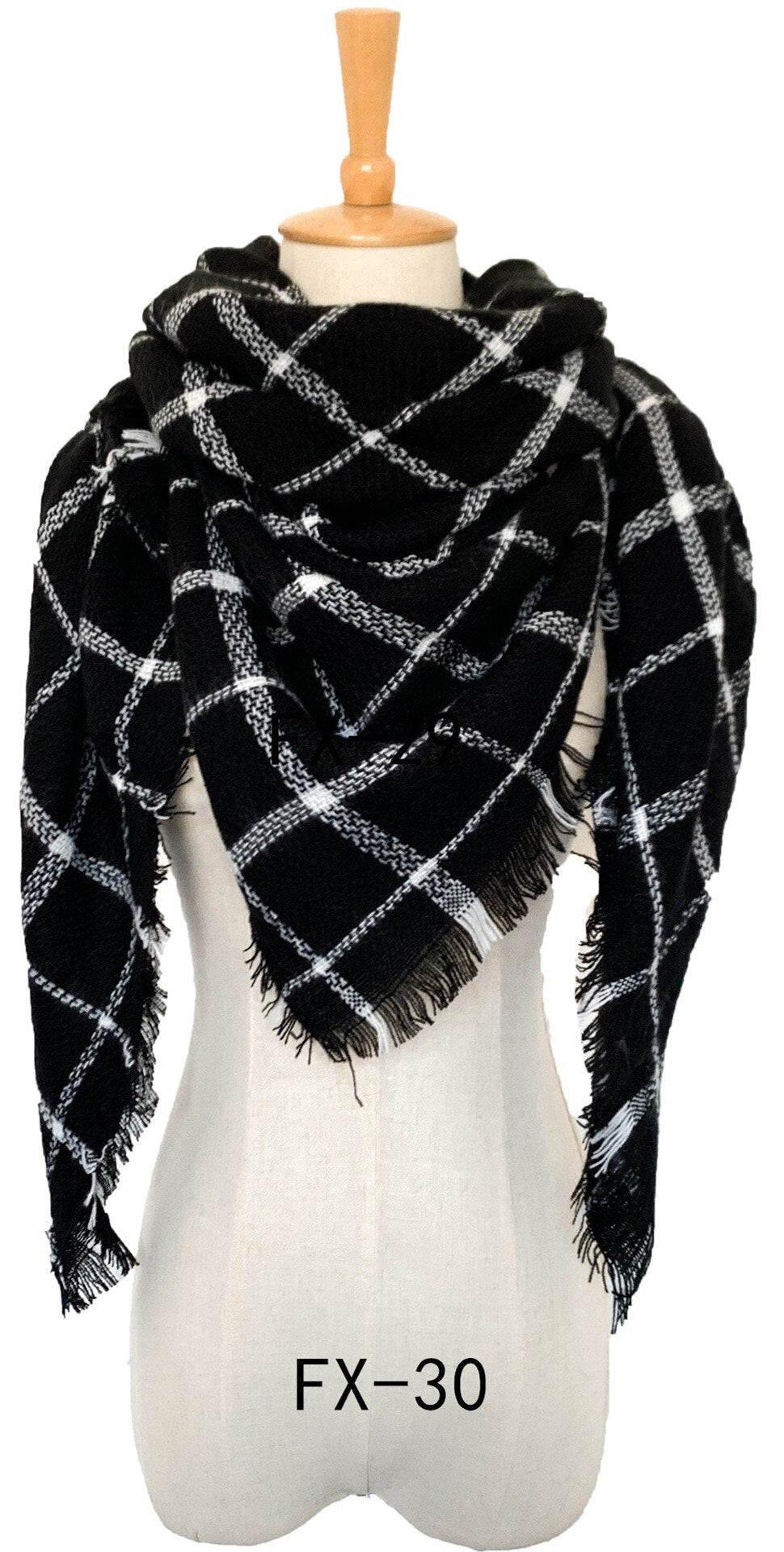 Geumxl Black Friday 2023 Winter Warm Square Cashmere Scarf Women Luxury Brand Plaid Scarves Shawls Blanket Wraps Foulard Femme Echarpe Pashmina
