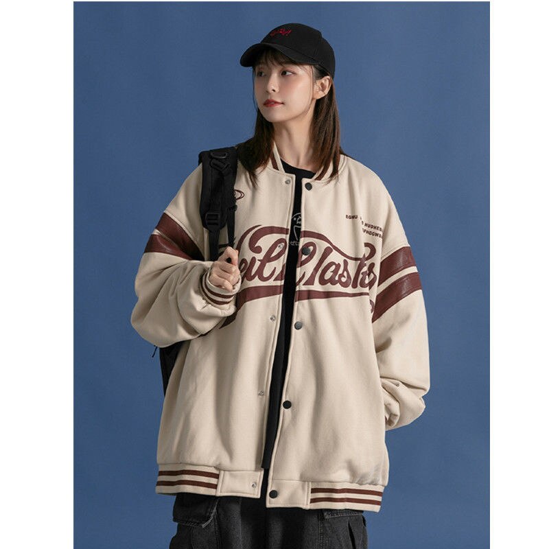 Geumxl Autumn Japanese Letter Printed Coat Baseball Jacket Uniform Bomber Clothes Female Harajuku Streetwear Girls Plus Size Goth Racer