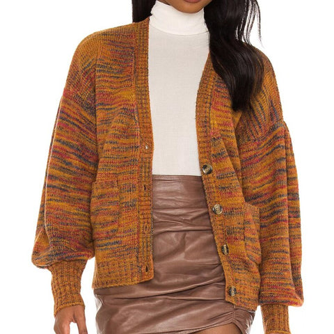 Geumxl 2023 Autumn Winter Button Pockets Sweater Women's Coat Cardigan Loose V Neck  Lazy Wind Casual Boho Sweaters Women Tops