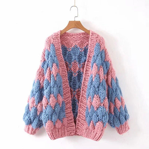 Sweater cardigans for women invierno 2023 hand knitted sweater Balloon long sleeve boho sweaters coat oversize outwearweater cardigans for women invierno 2023 hand knitted sweater Balloon long sleeve boho sweaters coat oversize outwear