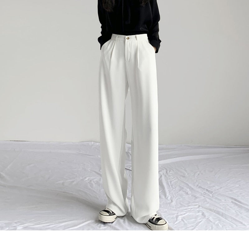 Geumxl Elegant New Autumn Women Solid Straight Formal Suit Pants Office Lady Fashion Casual Long Trousers