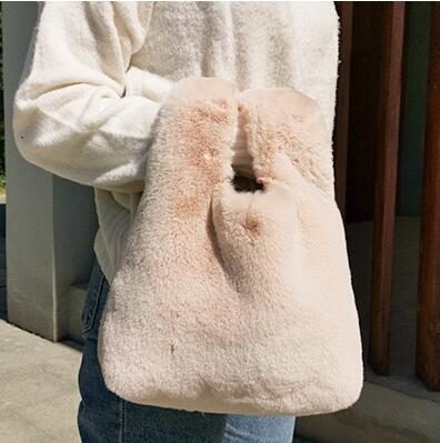 Cute Soft Plush Women Handbags Faux Fur Ladies Winter Clutch Purse Bag Luxury Design Female Small Tote Vest Bags Bolso Mujer