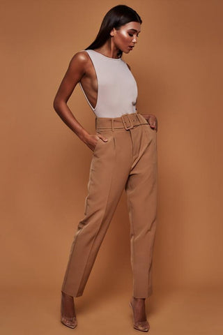 Geumxl Women Spring Trousers High Waisted Pant Tie Belt Fit Skinny Pants Fashion Office Lady Elegant Casual Famale Stright Pants