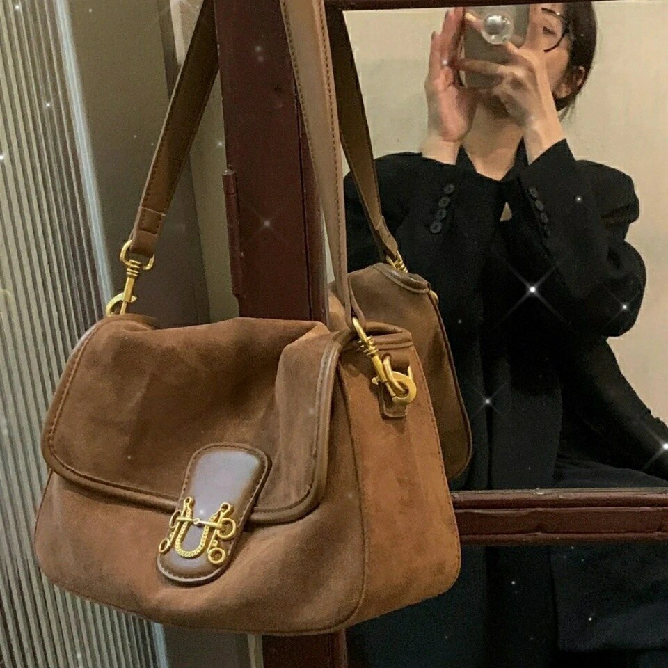 Geumxl Vintage Houndstooth Women's Underarm Bags Luxury Design Ladies Shoulder Crossbody Bag Simple Matte Leather Female Tote Handbags