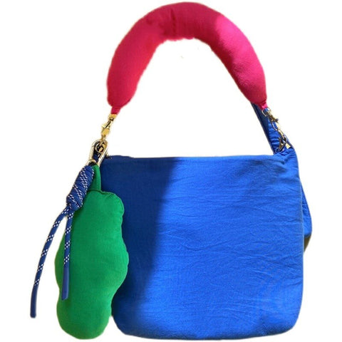 Geumxl Klein Blue Space Padded Women Shoulder Bags Fashion Design Ladies Small Purse Handbags Color Contrast Nylon Female Crossbody Bag
