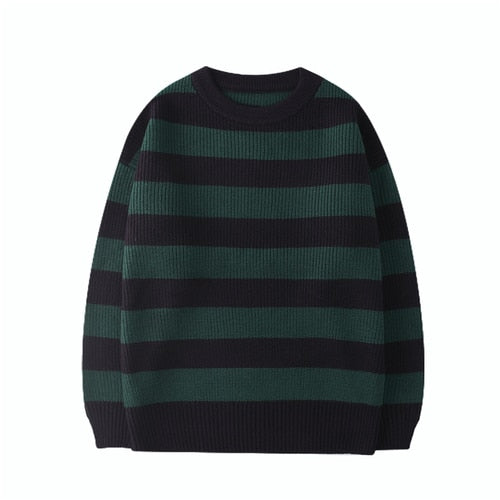 Geumxl Women Striped Sweater Autumn Winter Knitted Pullover Oversize Warm Thick Sueter Mujer Korean Lady Casual Loose Pullover Sweater