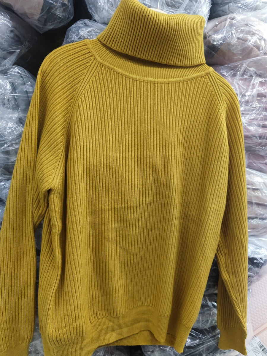 Geumxl Knitted Turtleneck Cashmere Sweater Women Long Sleeve Tops Knitwear Vintage Pullover Wool Jumper Sweaters For Women Fashion 2023