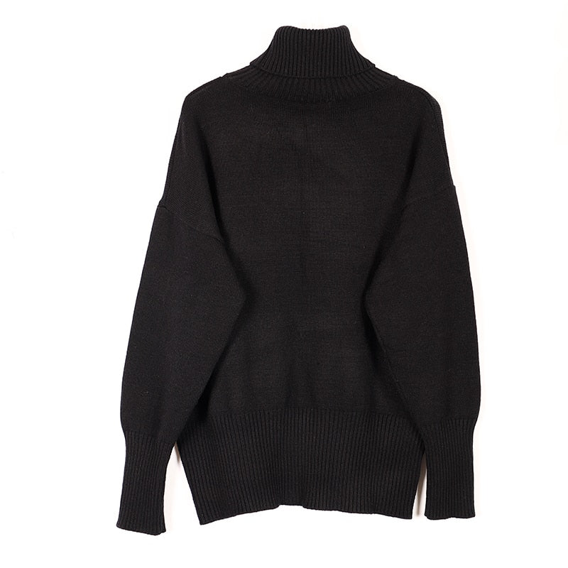 Geumxl Cashmere Oversized Sweater Women Turtleneck Long Sleeve Winter Thick Jumper Female Loose Warm Knitted Ladies Sweaters Knitwear