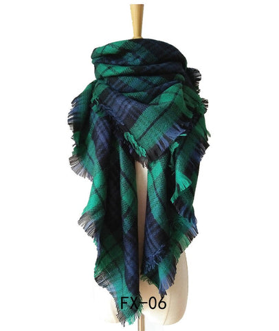 Geumxl Black Friday 2023 Winter Warm Square Cashmere Scarf Women Luxury Brand Plaid Scarves Shawls Blanket Wraps Foulard Femme Echarpe Pashmina