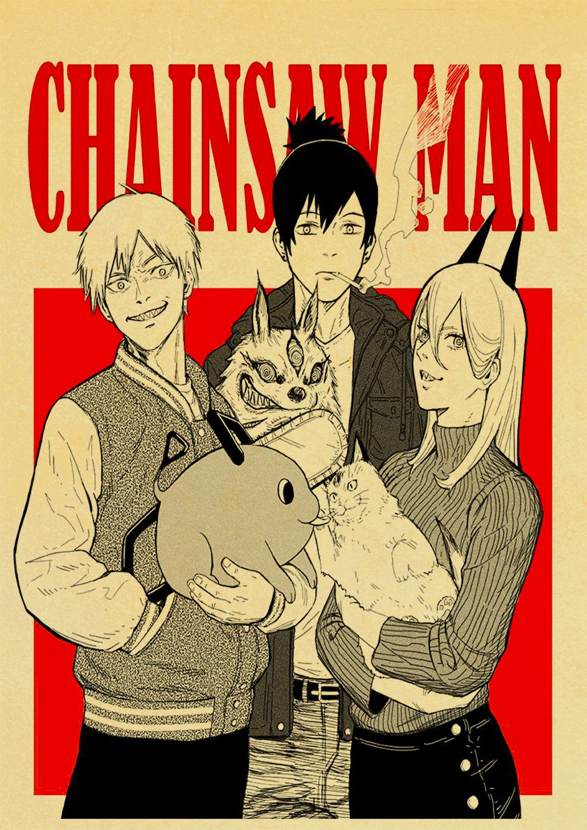 Chainsaw Man Anime Japan Retro Poster – Weeb Quest