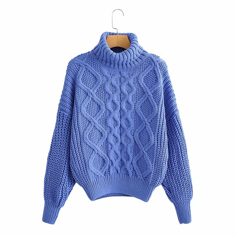 Geumxl 2022 Thick Needle Twist Sweater Women Korean Vintage Cashmere Knitted Pullover Winter Turtle Neck Lazy Oaf Female Clothing