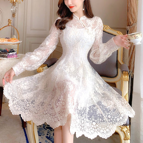 Elegant Fairy Dress Women French Style Designer Party Dress Casual Long Sleeve Vintage Chiffon Dres Women's Clothing Autumn 2022