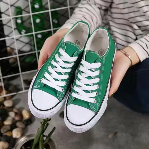 Geumxl-  2024 New Korean Style Ulzzang Daisy Canvas Shoes For Women 45 White Black Yellow Green Purple Color Sneakers Women